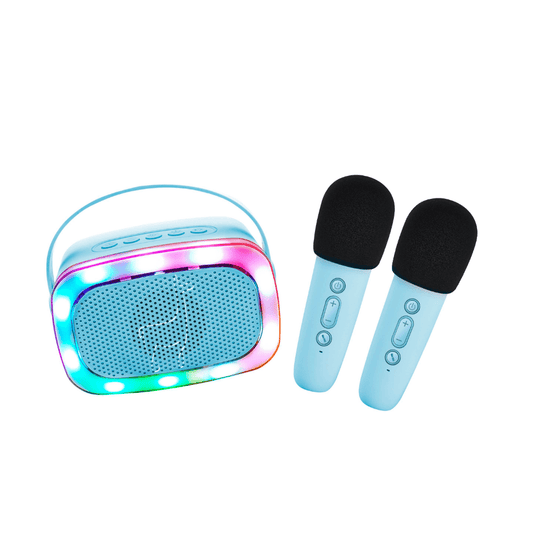 Karaoke con luz y 2 micrófonos - Lalarma Azul