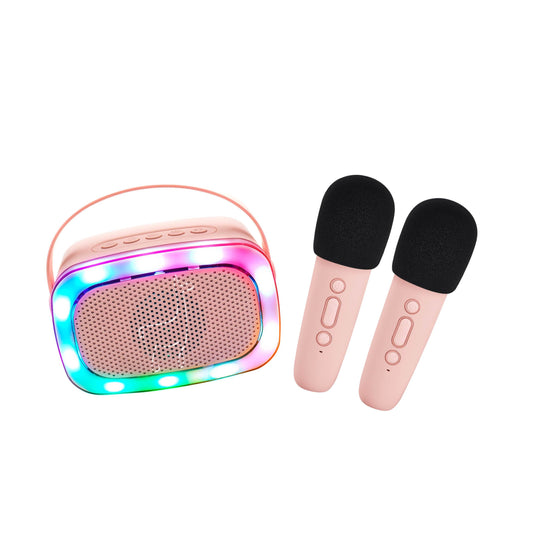 Karaoke con luz y 2 micrófonos - Lalarma Rosa
