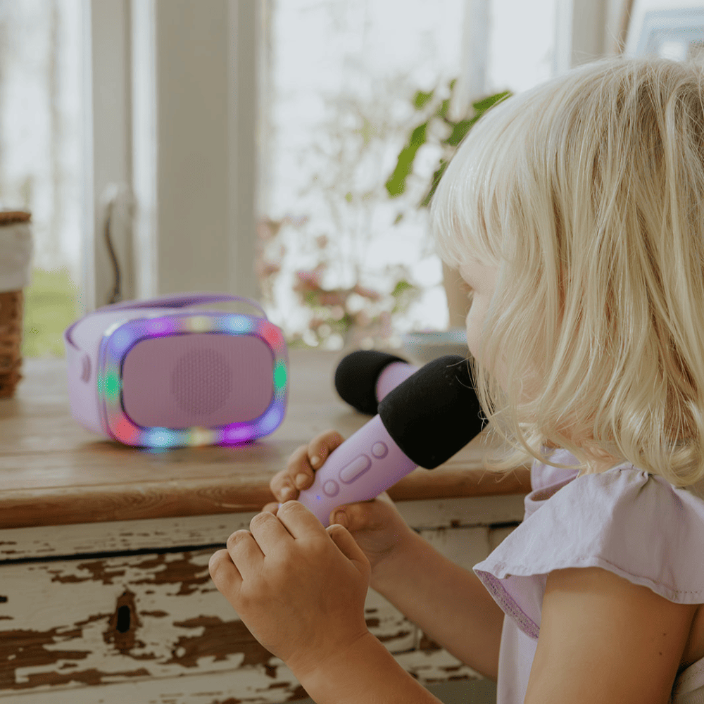Karaoke con luz y 2 micrófonos - Lalarma Violeta