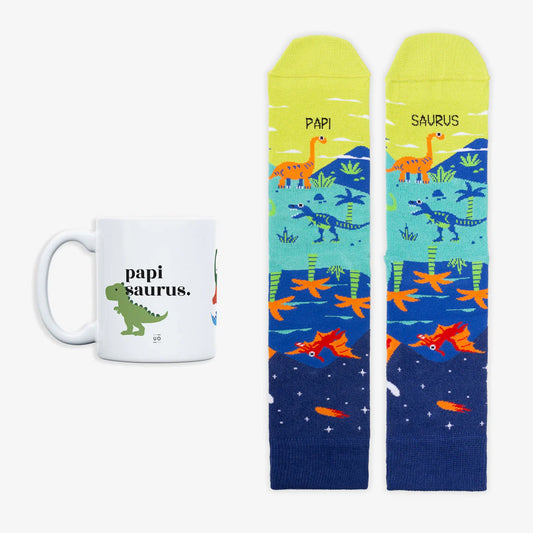 Kit Taza + Calcetines "Papi-saurus"