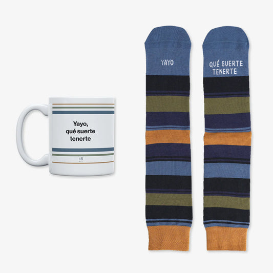 Kit Taza + Calcetines "Yayo, qué suerte tenerte"