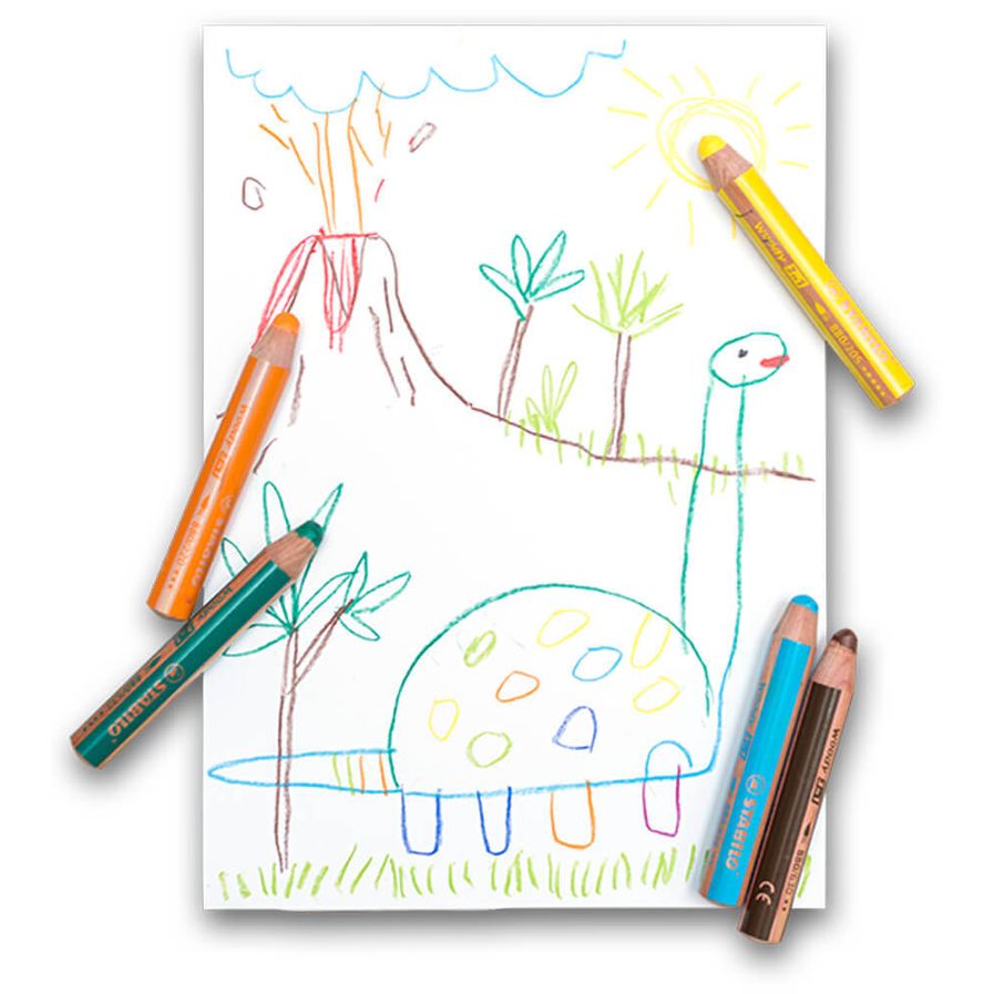 Lápices de colores Woddy 3 en 1 - 10 unidades - Stabilo