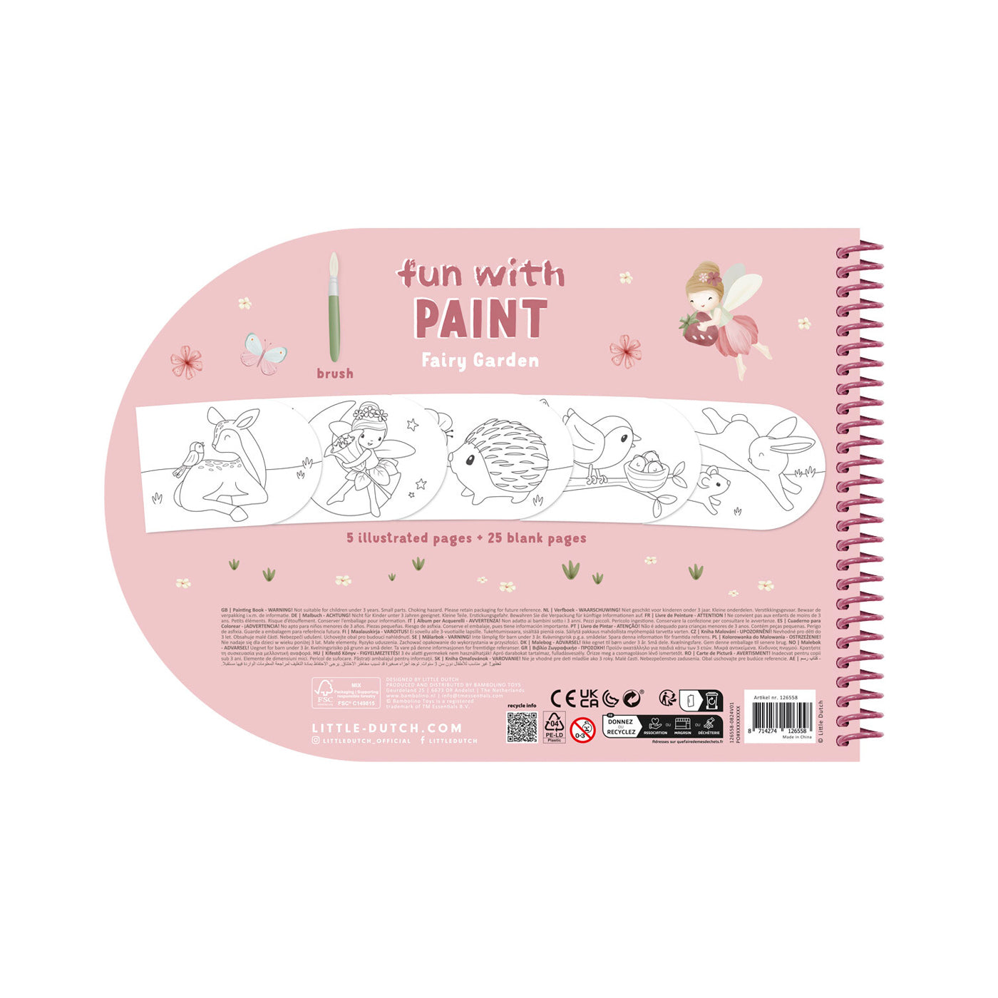 Libro Acuarelas Colorear Fairy Garden Little Dutch