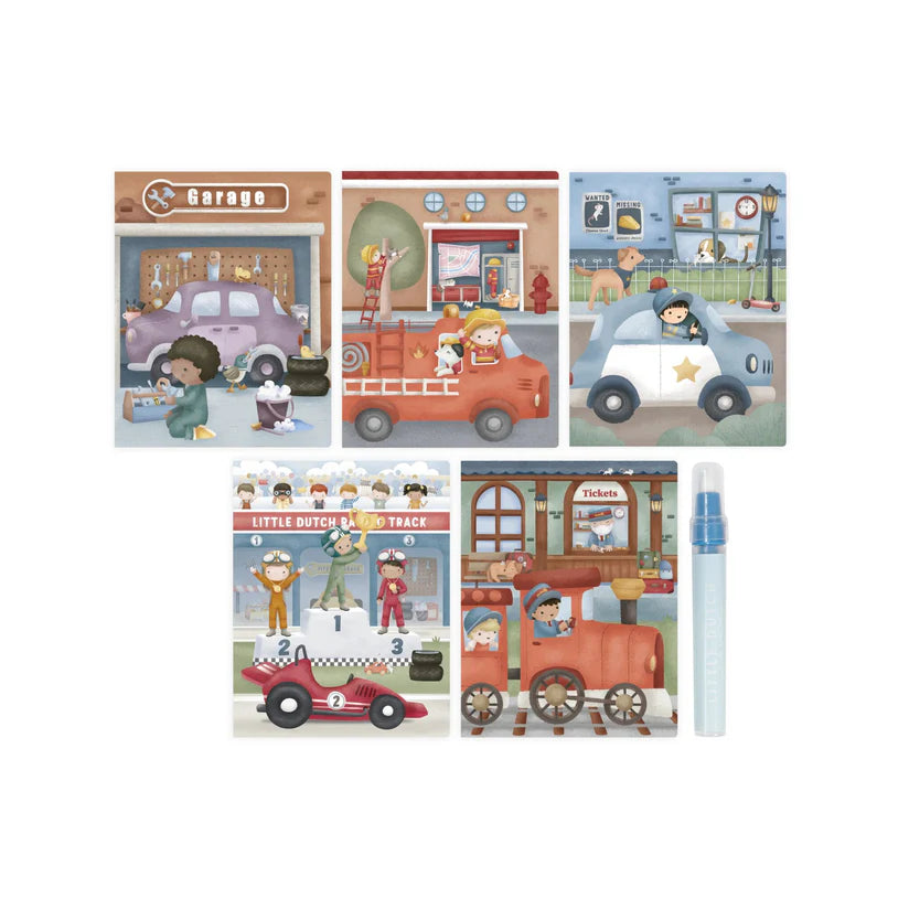 Libro mágico agua Little Dutch - Jim Vehículos