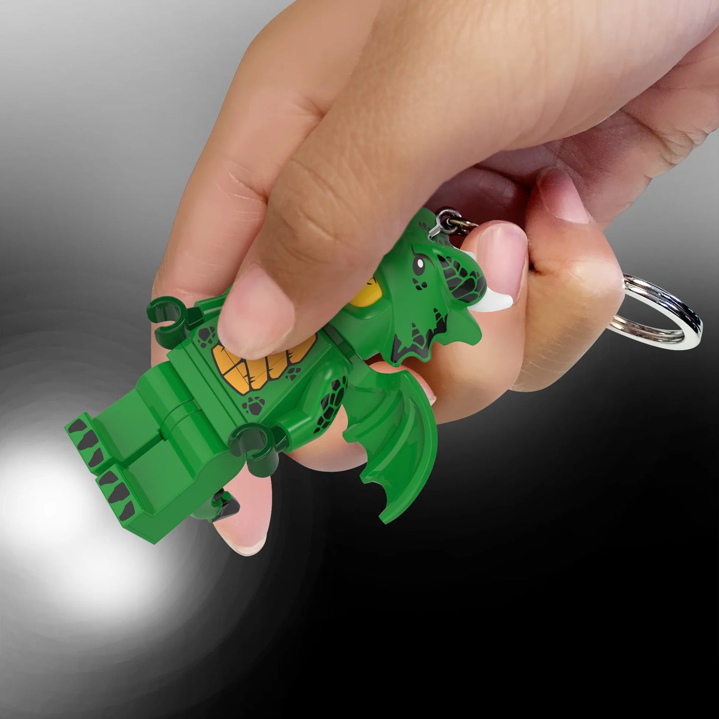 Llavero con linterna LEGO® – Dragón verde.