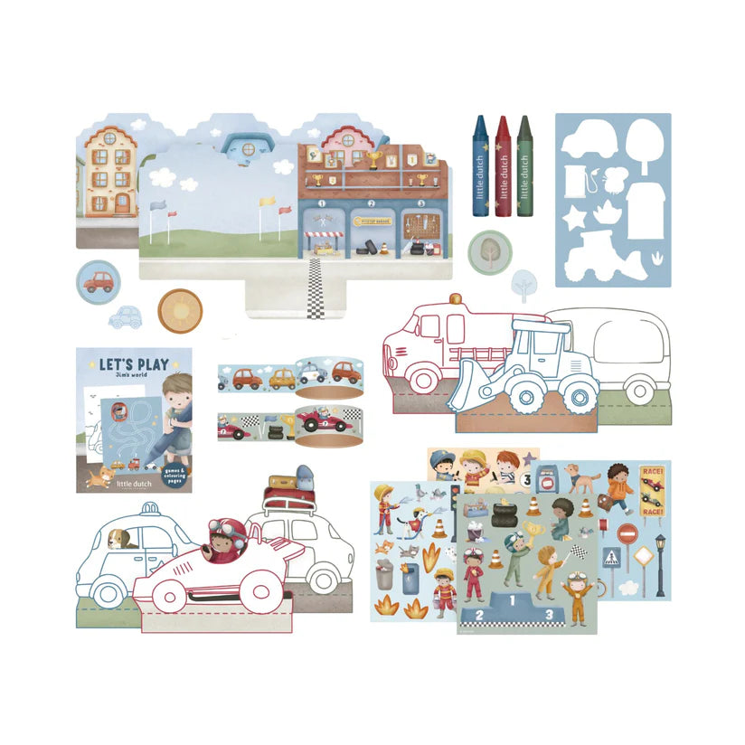Maleta de creatividad Little Dutch - Jim Vehículos