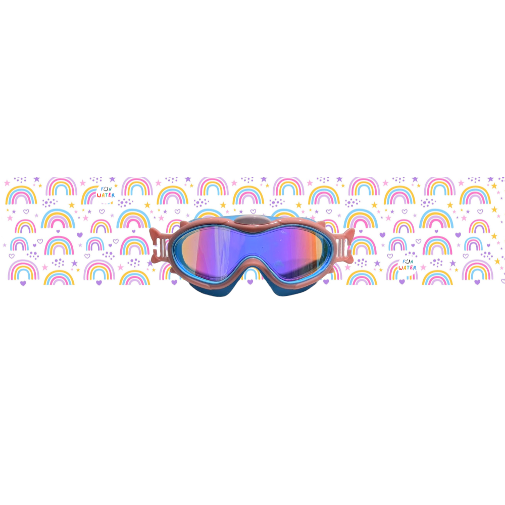 Gafas de Buceo con turbante Fun Water - BabyMask Rosas / Arcoiris