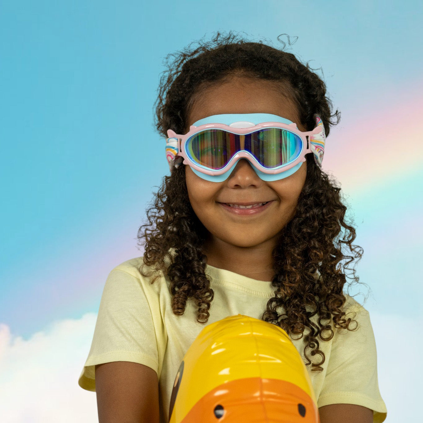 Gafas de Buceo con turbante Fun Water - BabyMask Rosas / Arcoiris