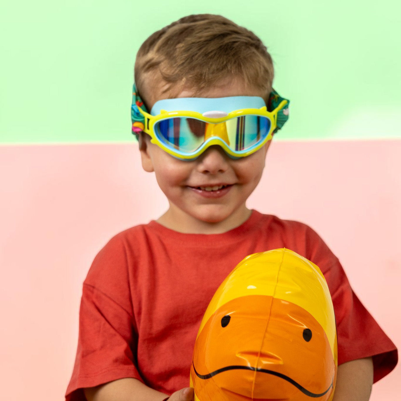 Gafas de Buceo con turbante Fun Water - BabyMask Amarillas / Dinos