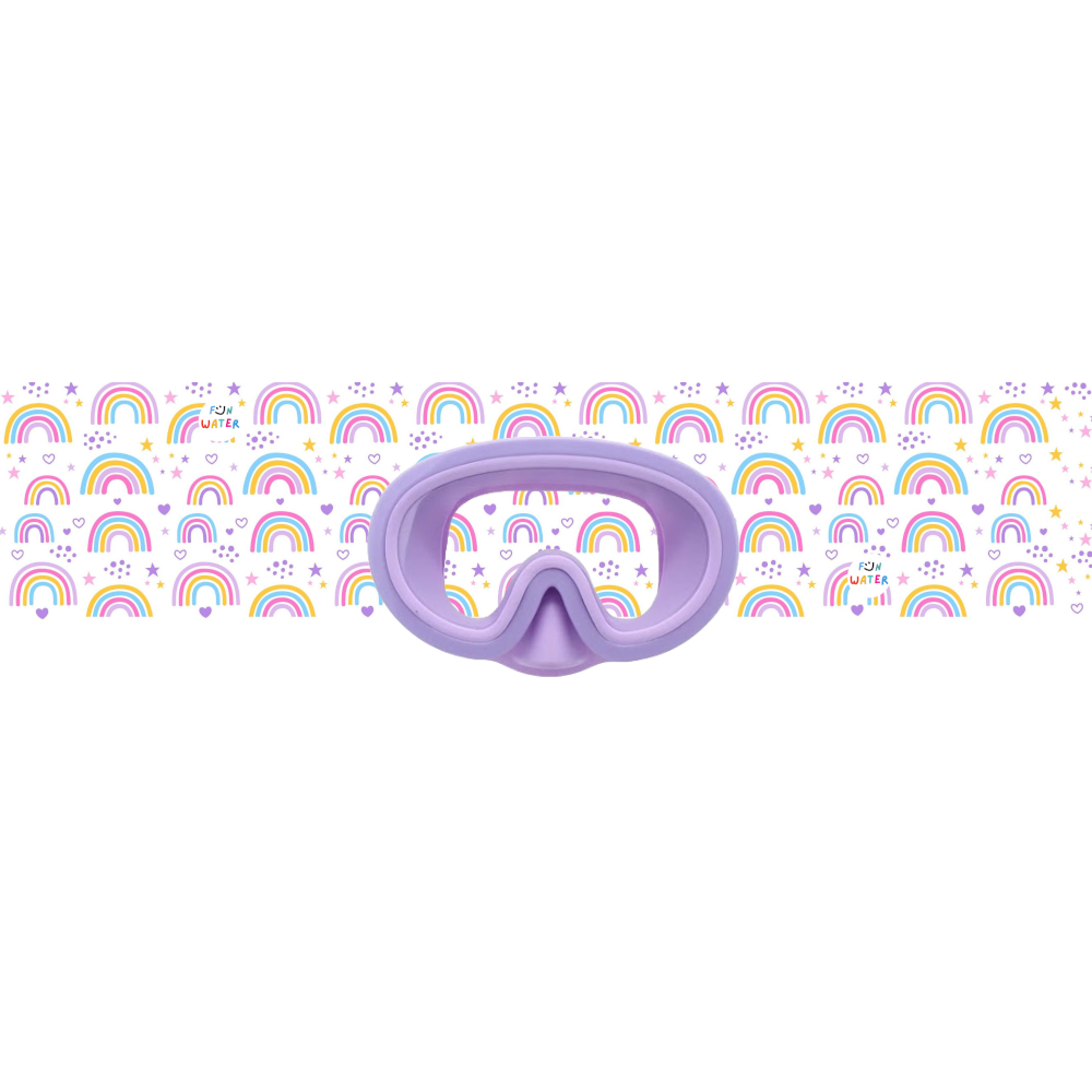 Gafas de Buceo con turbante Fun Water - JuniorMask Morada / Arcoiris