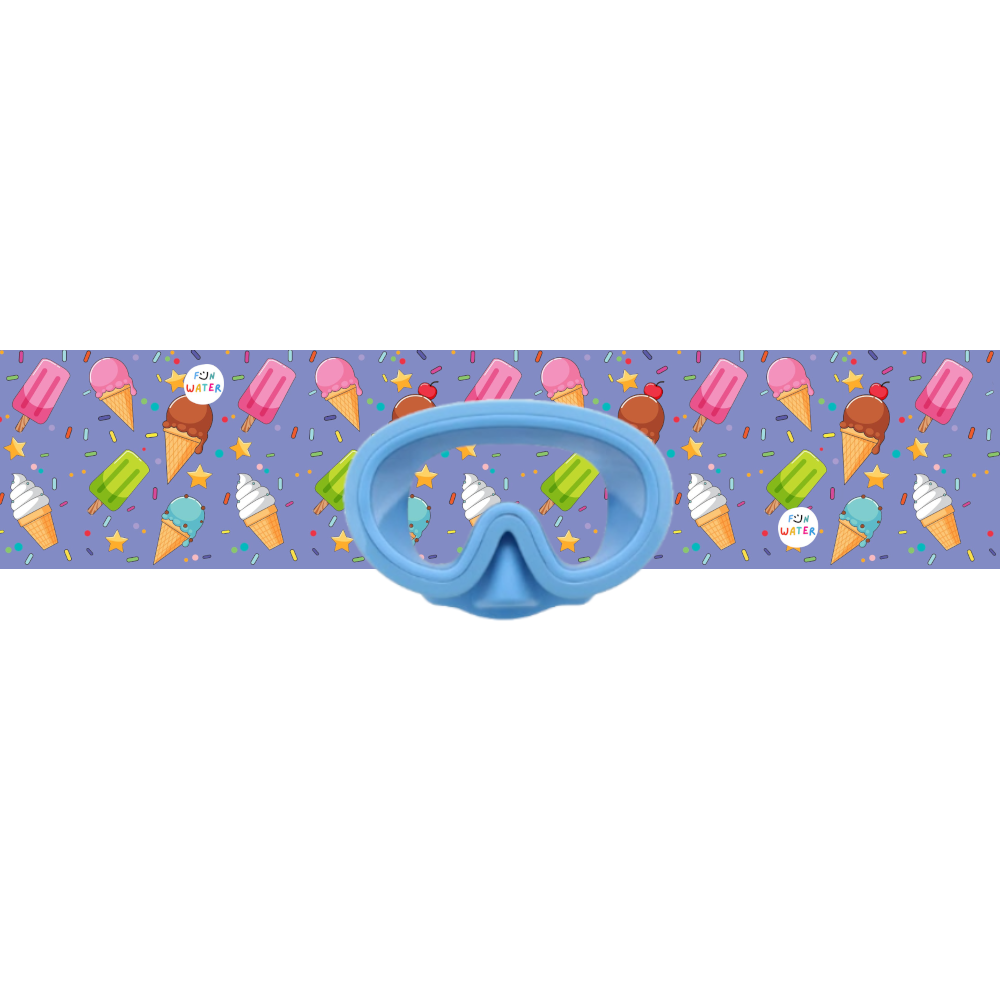 Gafas de Buceo con turbante Fun Water - JuniorMask Azul Claro / Helados