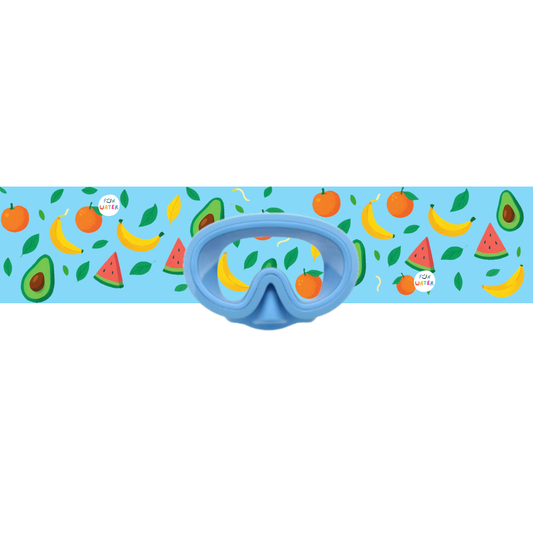 Gafas de Buceo con turbante Fun Water - JuniorMask Azul Claro / Frutas
