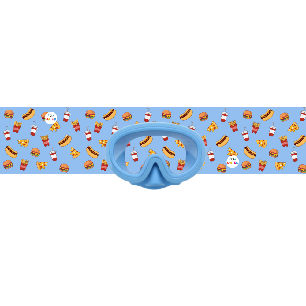 Gafas de Buceo con turbante Fun Water - JuniorMask Azul Claro / Hamburguesas