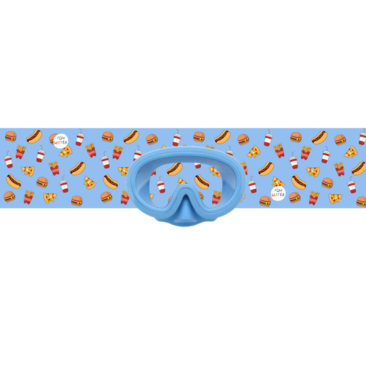 Gafas de Buceo con turbante Fun Water - JuniorMask Azul Claro / Hamburguesas