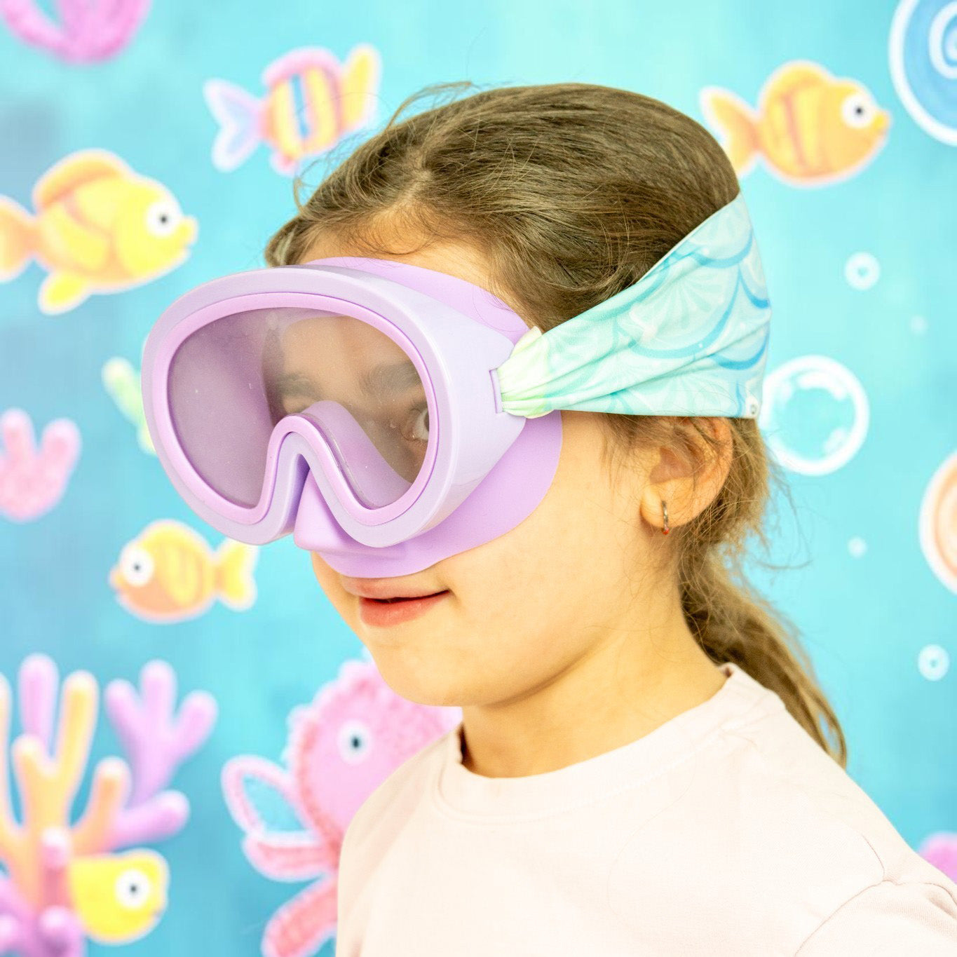 Gafas de Buceo con turbante Fun Water - JuniorMask Morada / Sirenas