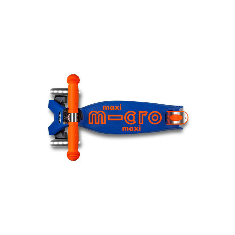 Patinete Micro Maxi Deluxe Plegable Neon LED Azul/Naranja