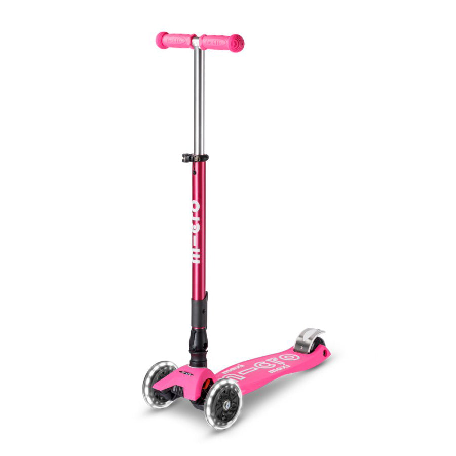 Patinete Micro Maxi Deluxe Plegable LED Rosa Chicle