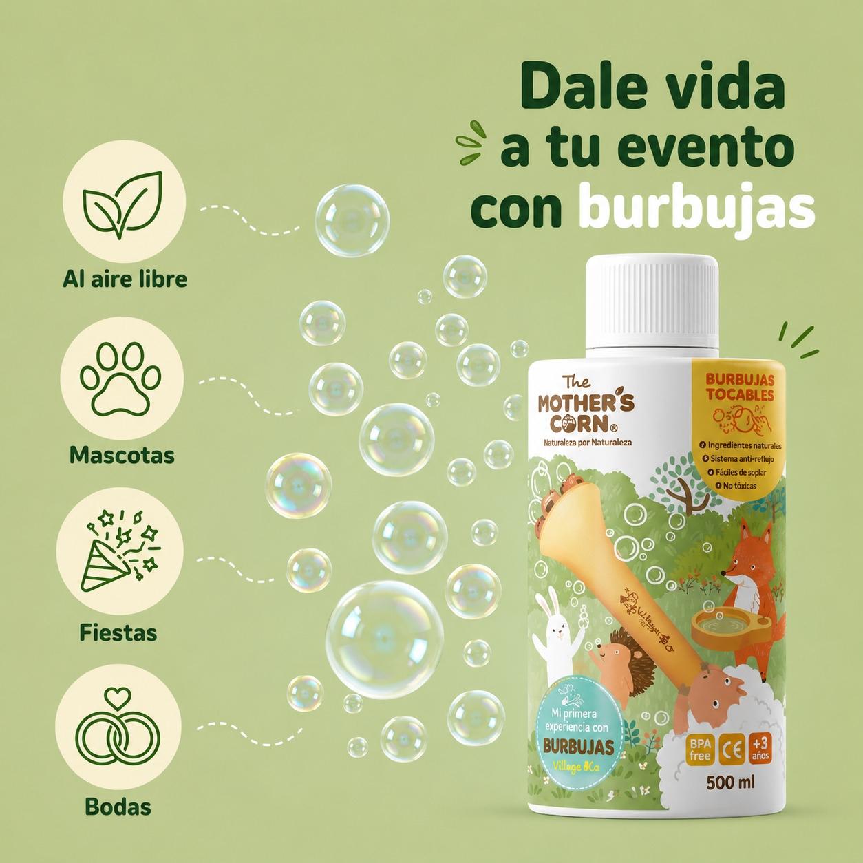 Pompas de jabón 500ml LOTS OF BUBBLES - The Mother's Corn