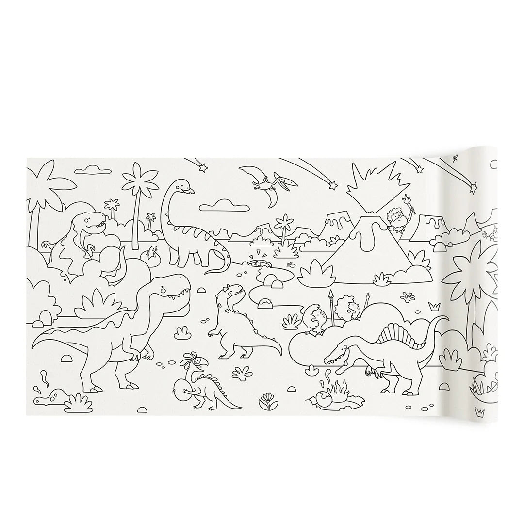 Rollo 4m lámina para colorear autoadhesiva Mideer - Dinosaurios.