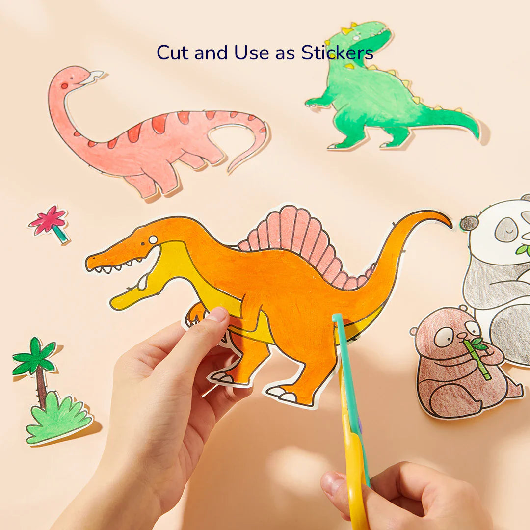 Rollo 4m lámina para colorear autoadhesiva Mideer - Dinosaurios.