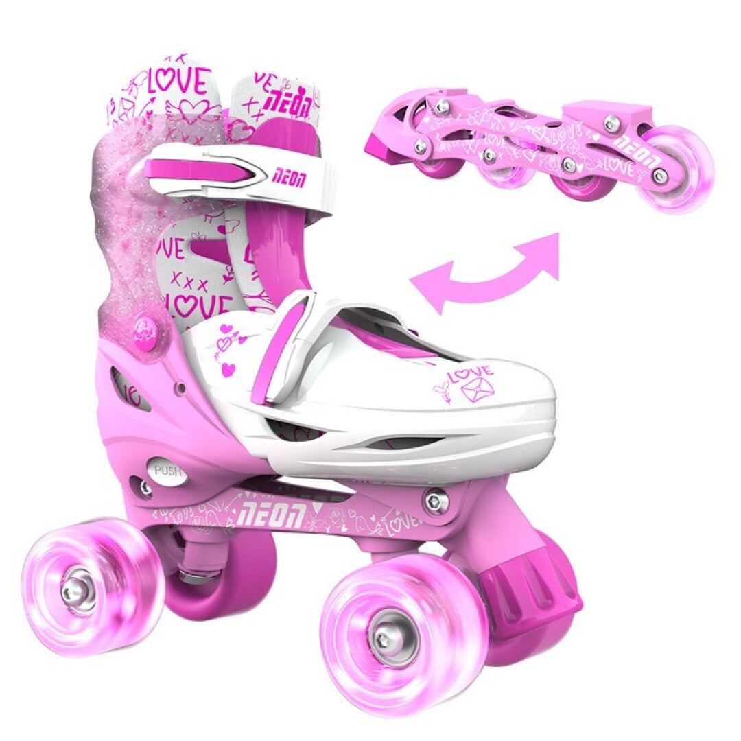 Patines Combo Neón Rosa T34-37 Yvolution