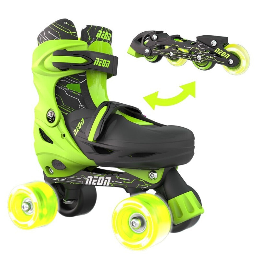 Patines Combo Neón Verde T30-33 Yvolution