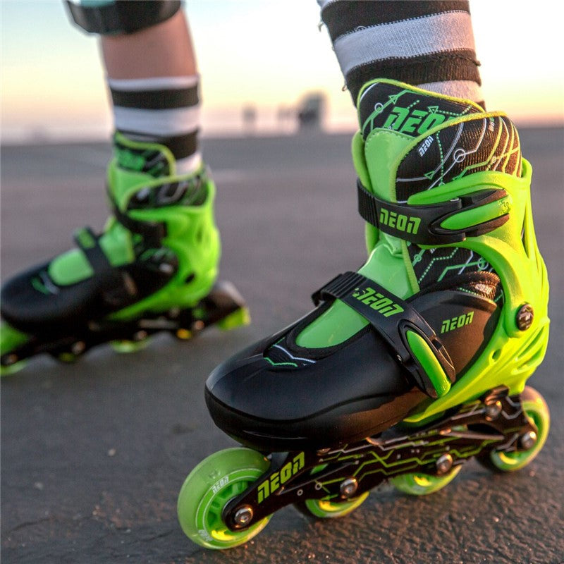 Patines Combo Neón Verde T30-33 Yvolution