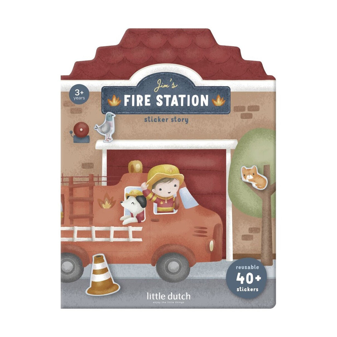 Libro de pegatinas Little Dutch - Jim's fire station
