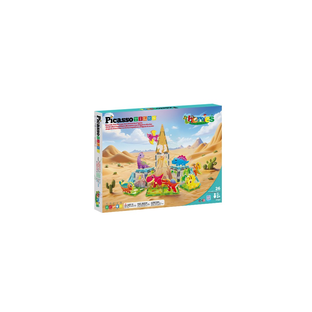 Bloques magnéticos Picasso Tiles Dinosaurios 26 piezas - Cefa Toys