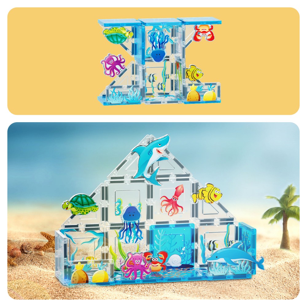 Bloques magnéticos Picasso Tiles Océano 26 piezas - Cefa Toys