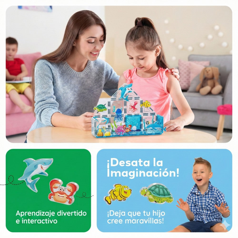 Bloques magnéticos Picasso Tiles Océano 26 piezas - Cefa Toys