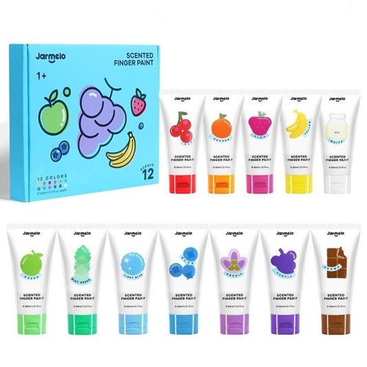 Pintura de dedos perfumada - 12 unidades Jar Meló