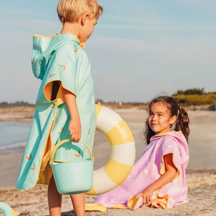 Poncho de Playa Microfibra Quut - Banana Blue.