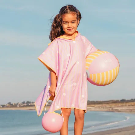 Poncho de Playa Microfibra Quut - Banana Pink.