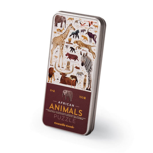 Puzzle 150 piezas caja metálica Crocodile Creek - African Animals