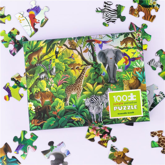Puzzle holográfico 100 piezas Crocodile Creek - Jungle paradise