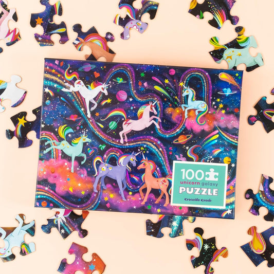 Puzzle holográfico 100 piezas Crocodile Creek - Unicorn Galaxy