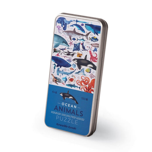 Puzzle 150 piezas caja metálica Crocodile Creek - Ocean Animals