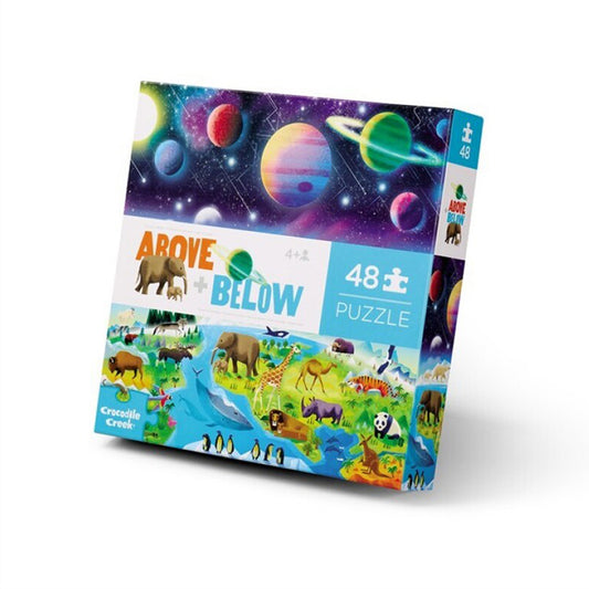 Puzzle 48 piezas Crocodile Creek - Opuestos Above + Below Earth & Space