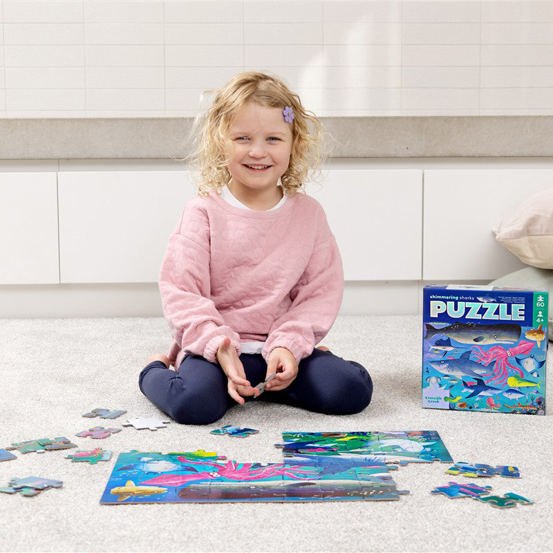 Puzzle holográfico 60 piezas Crocodile Creek - Sharks