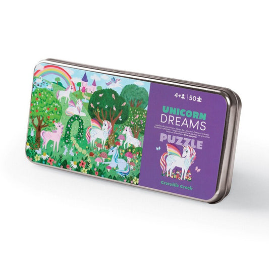 Puzzle 50 piezas caja metálica Crocodile Creek - Unicorn Dreams
