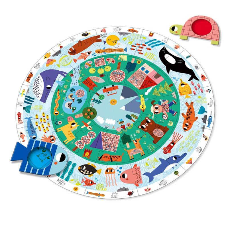 Puzzle XXL circular Descubre Animales - Goula