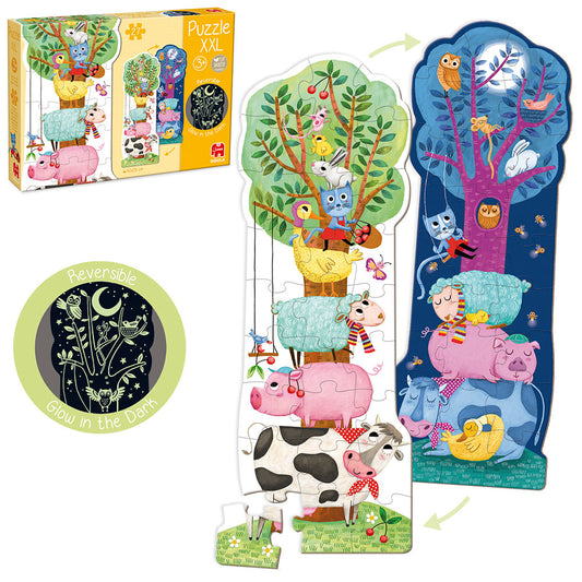 Puzzle XXL reversible Granja Día y Noche - Goula