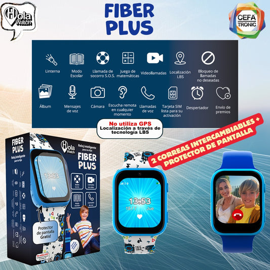Reloj inteligente Holawatch "Fiber+ Blue" 4G - Cefa Tronic