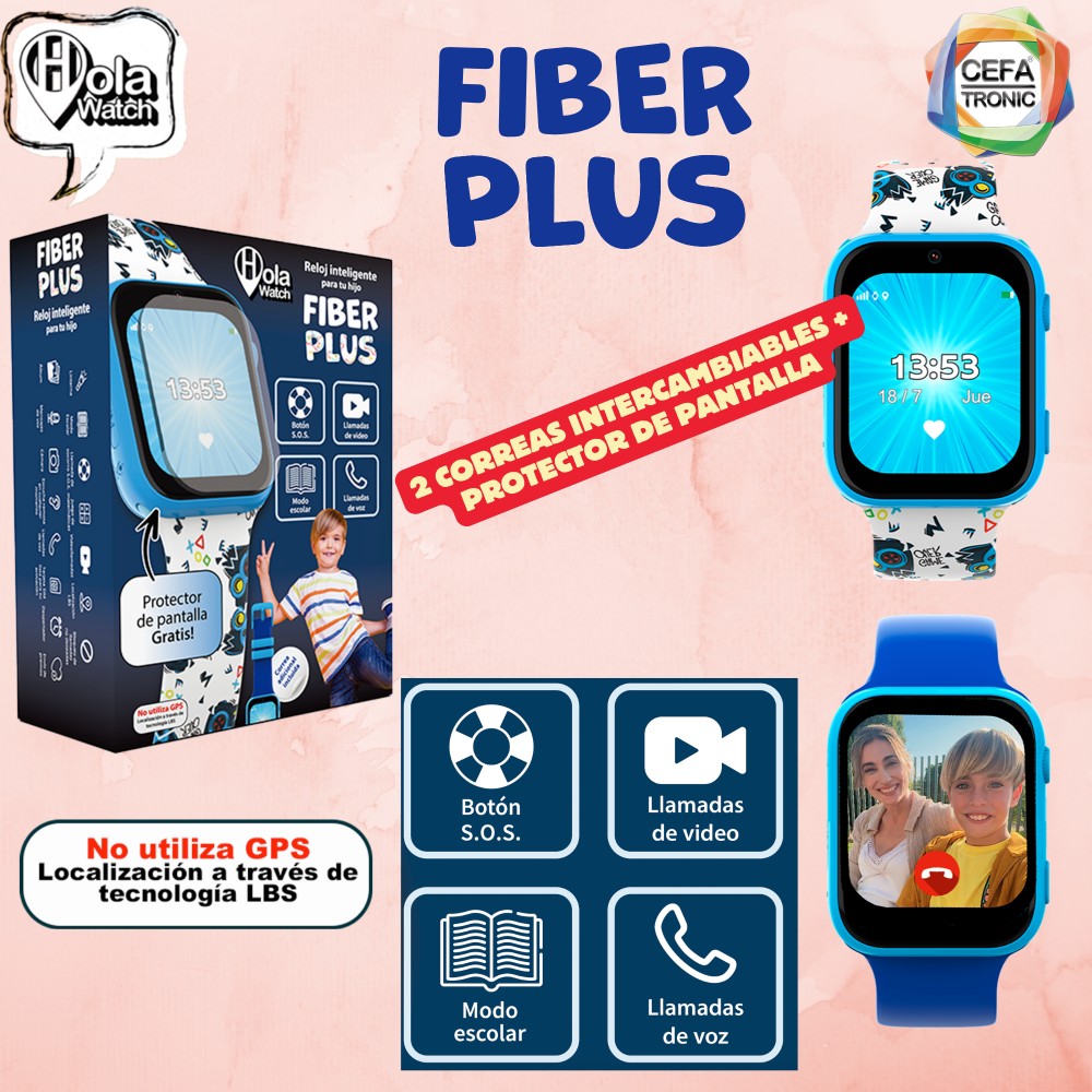 Reloj inteligente Holawatch "Fiber+ Blue" 4G - Cefa Tronic