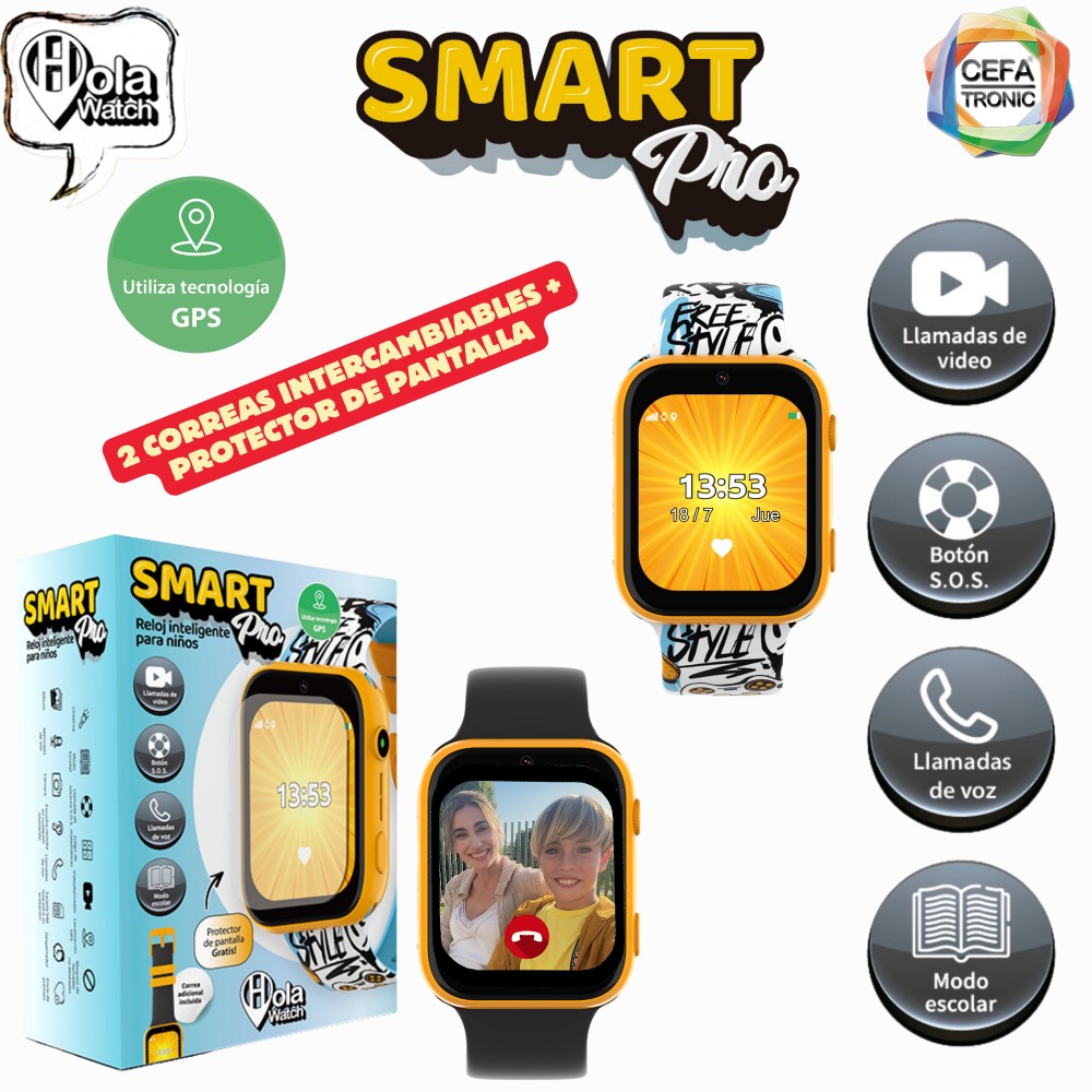 Reloj inteligente Holawatch "Smart Pro Black" - Cefa Tronic