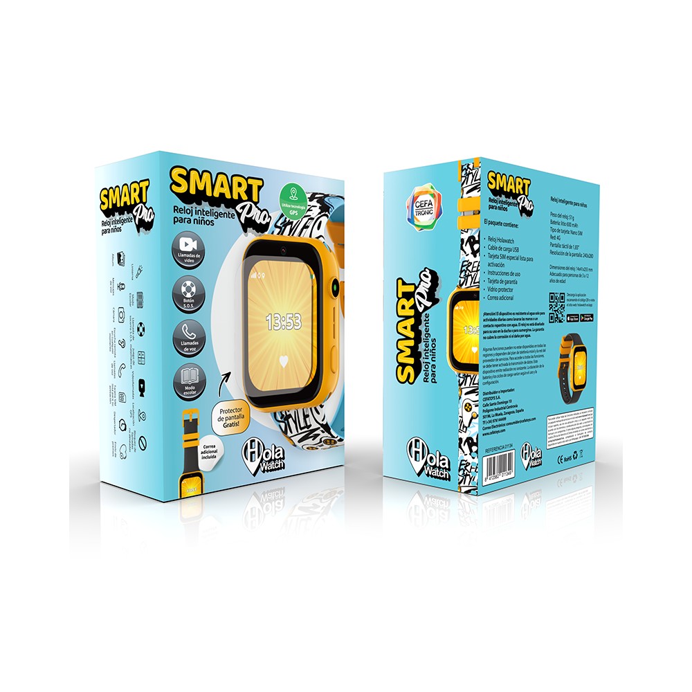 Reloj inteligente Holawatch "Smart Pro Black" - Cefa Tronic