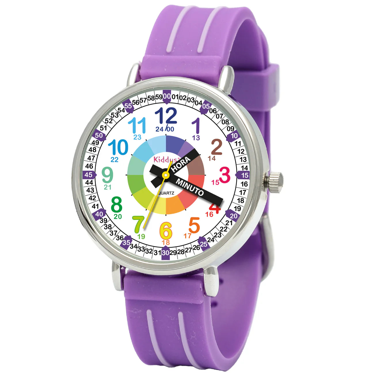 Reloj para aprender la hora Kiddus - Purple