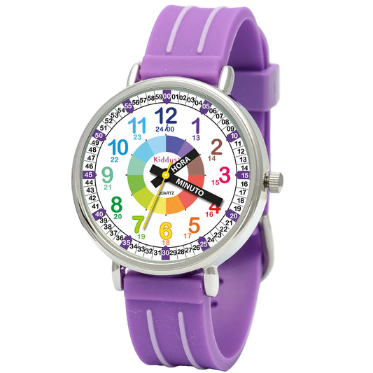 Reloj para aprender la hora Kiddus - Purple