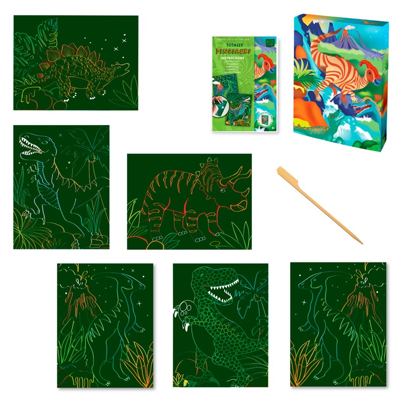 Set láminas de rascar dinosaurios - Box CanDIY